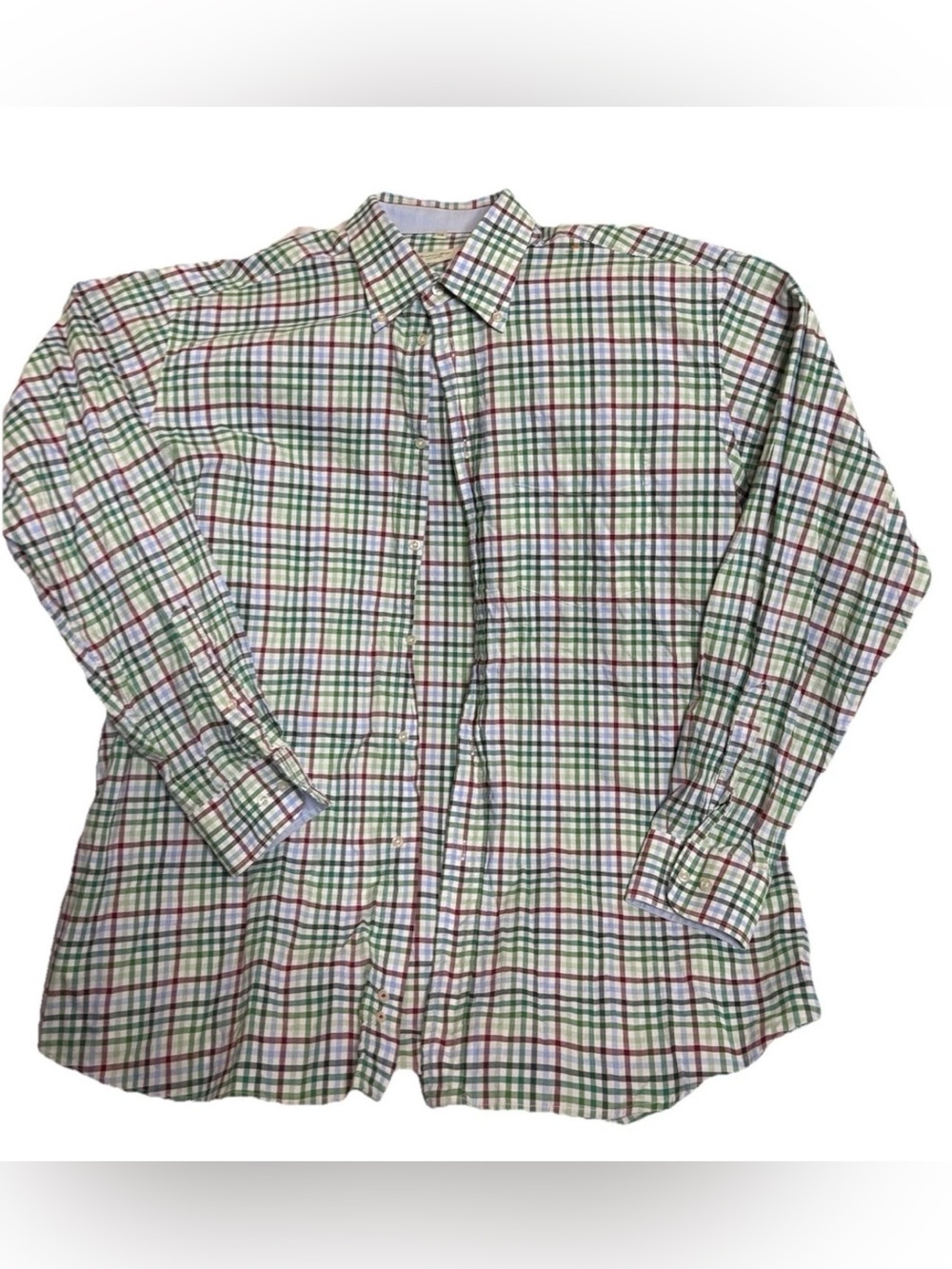 Christian Berg Stockholm Mens Size 2xl Shirt Button Down 100% Cotton Plaid Navy